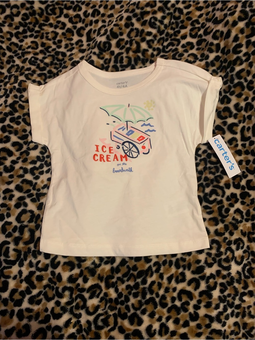 Carter's Girls' Ice Cream Graphic Tee - Cream Color